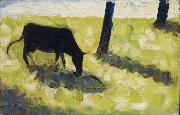 Georges Seurat Vache noire dans un Pre oil painting reproduction